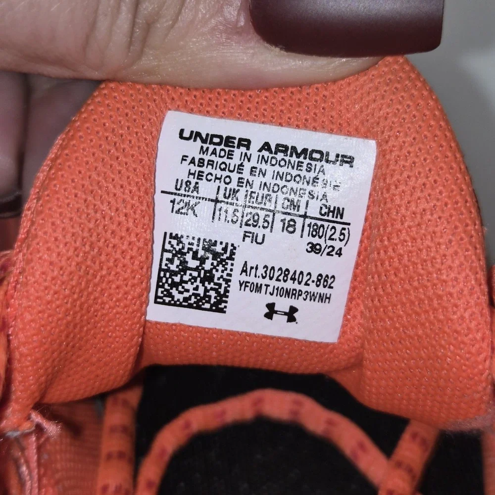 Under Armour Curry 12K Youth Orange Basketball Shoes‎ Kids UA Micro G Sneakers